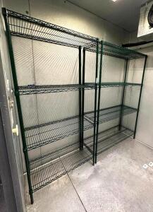 DESCRIPTION: 48" AND 36" 4-TIER WIRE SHELVING UNITS LOCATION: WALK-IN FREEZER QTY: 2