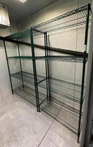 DESCRIPTION: 48" AND 36" 4-TIER WIRE SHELVING UNITS LOCATION: WALK-IN FREEZER QTY: 2