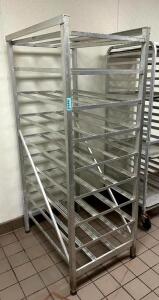 DESCRIPTION: 9-TIER METAL CAN RACK LOCATION: KITCHEN QTY: 1