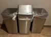 DESCRIPTION: (3) STAINLESS TRASH BINS LOCATION: BATHROOM QTY: 1