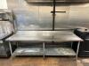 8' STAINLESS STEEL TABLE WITH GALVANIZED UNDERSHELF - 2