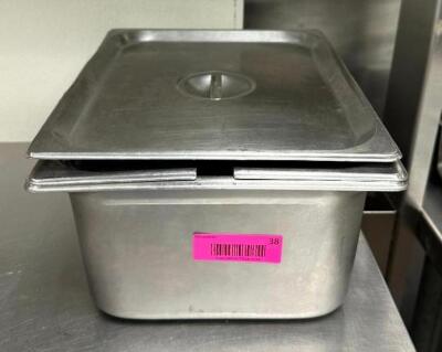 1/2 SIZE STAINLESS INSERT WITH (2) LIDS