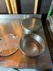 72" X 30" STAINLESS PREP TABLE W/ (2) ROUND STEAM PAN INSERTS - 7