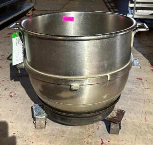 80 QUART STAINLESS MIXER BOWL W/ DOLLY