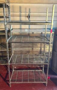 DESCRIPTION: 4-TIER WIRE SHELVING UNIT SIZE: 36"X18"X72" QTY: 1