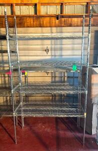 DESCRIPTION: 4-TIER WIRE SHELVING UNIT SIZE: 48"X18"X87" QTY: 1