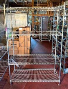 DESCRIPTION: 4-TIER WIRE SHELVING UNIT SIZE: 48"X18"X74" QTY: 1