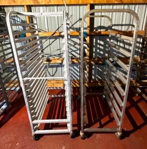 (2) FULL SIZE MOBILE PAN RACK