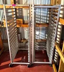 (2) FULL SIZE MOBILE PAN RACK