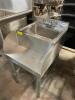 DESCRIPTION 18" X 21" UNDER BAR STAINLESS HAND SINK W/ SPEED RAIL FRONT. BRAND/MODEL BKUBS1410BS LOCATION BAY 6 QUANTITY 1 - 2