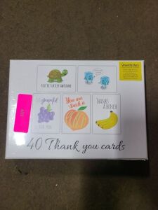 DESCRIPTION: (1) BOX OF (40) THANK YOU CARDS RETAIL$: $10.84 EA QTY: 1