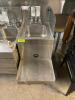 DESCRIPTION UNDER BAR STAINLESS HAND SINK W/ BLENDER SHELF. BRAND/MODEL GLASS TENDER LOCATION BAY 6 QUANTITY 1 - 2