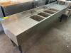 DESCRIPTION 96" FOUR WELL STAINLESS UNDER BAR SINK W/ LEFT AND RIGHT DRY BOARDS. BRAND/MODEL SUPREME METAL PRB-24-84C LOCATION BAY 6 QUANTITY 1