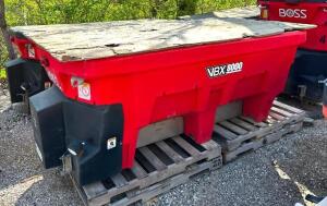 DESCRIPTION: BOSS VBX8000 V-BOX 8FT SALT & SAND SPREADER WITH WIRING AND CONTROLLER LOCATION LOT SIZE: 8FT