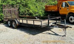 DESCRIPTION: LOAD TRAIL 18' X 7' DUAL AXLE TRAILER BRAND/MODEL: LOAD TRAIL LOCATION LOT