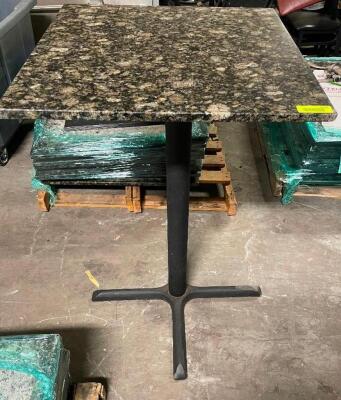 DESCRIPTION 25.5" X 25.5" GRANITE TOP TABLE W/ PUB BASE. ADDITIONAL INFORMATION 42" TALL LOCATION BAY 6 QUANTITY 1