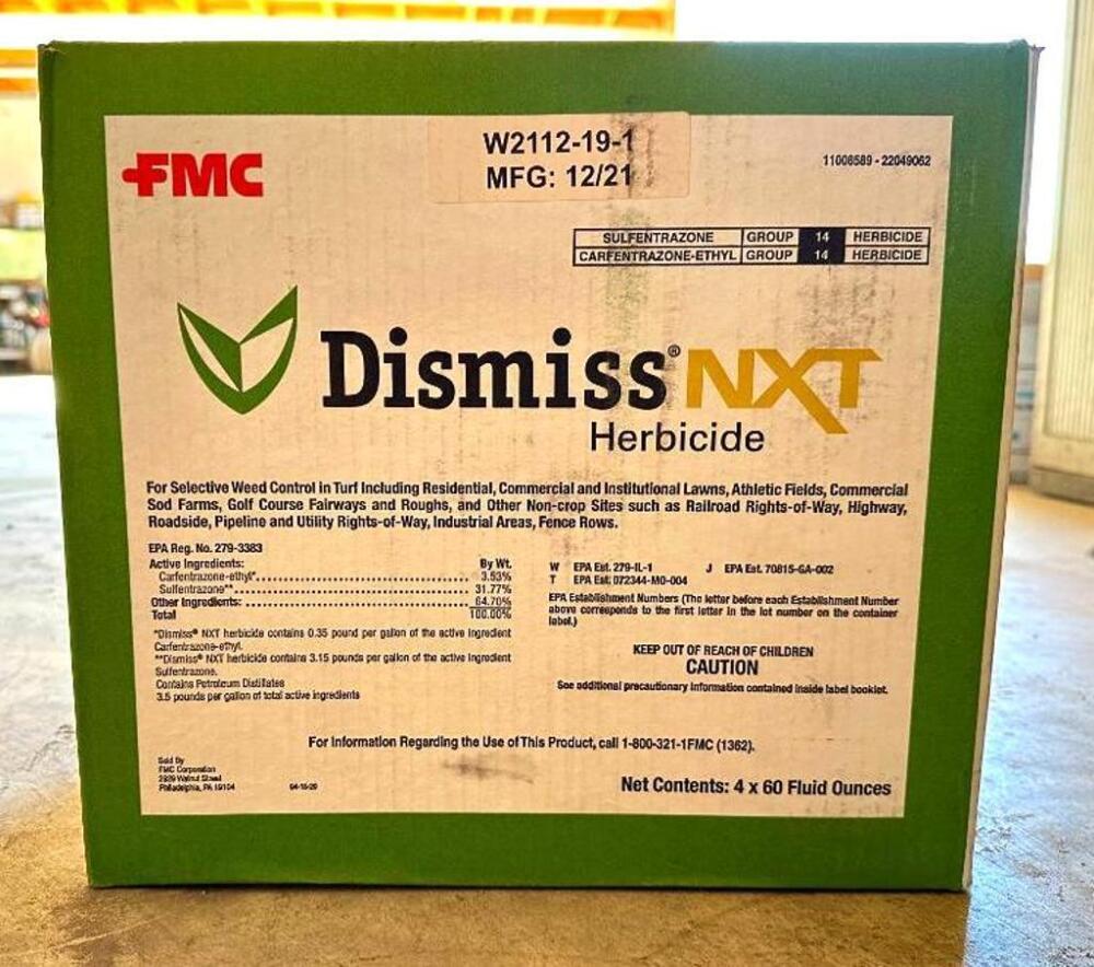 DESCRIPTION: (4) DISMISS NXT HERBICIDE- 60 OZ RETAIL$: $733.99 EACH ...