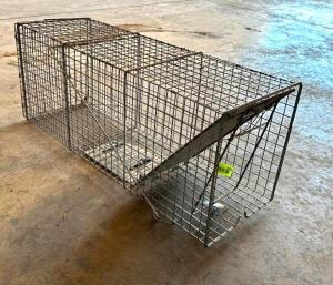 DESCRIPTION: (2) LARGE METAL ANIMAL LIVE TRAP CAGE LOCATION WAREHOUSE #1