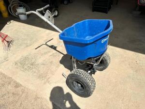 DESCRIPTION: CHAPIN BROADCAST SPREADER BRAND / MODEL: CHAPIN ADDITIONAL INFORMATION RETAILS NEW FOR $400 LOCATION: BUILDING 3 QTY: 1