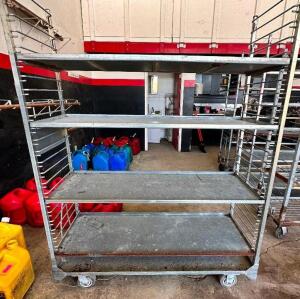DESCRIPTION: 56" X 22" LANDSCAPING FLOWER / PLANTING TRANSPORT CART LOCATION: BUILDING 4 QTY: 1