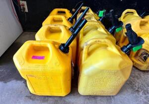 DESCRIPTION: (8) 5 GALLON PLASTIC DIESEL CANS SIZE 5 GALLON LOCATION: BUILDING 4 THIS LOT IS: SOLD BY THE PIECE QTY: 8