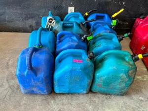 DESCRIPTION: (12) 5 GALLON BLUE PLASTIC 2 CYCLE CANS LOCATION: BUILDING 4 THIS LOT IS: SOLD BY THE PIECE QTY: 12