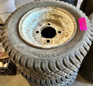 DESCRIPTION: (4) 16 X 6.50-8 NHS TURF TIRES W/ RIMS LOCATION: BUILDING 4 THIS LOT IS: SOLD BY THE PIECE QTY: 4