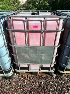 DESCRIPTION: 275 GALLON LIQUID SHIPPING TOTE W/ CAGE. - EMPTY LOCATION: BUILDING 2 / OUTSIDE QTY: 1