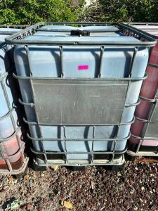 DESCRIPTION: 275 GALLON LIQUID SHIPPING TOTE W/ CAGE. - EMPTY LOCATION: BUILDING 2 / OUTSIDE QTY: 1