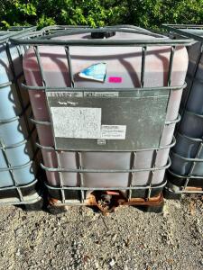 DESCRIPTION: 275 GALLON LIQUID SHIPPING TOTE W/ CAGE. W/ CONTENTS - BRINE ADDITIONAL INFORMATION WINNING BIDDER CANNOT DRAIN CONTENTS ON SITE. MIST RE