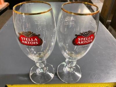 DESCRIPTION (8) LARGER STELA ARTOIS CHALICES THIS LOT IS SOLD BY THE PIECE. LOCATION BAY 7 QUANTITY 8