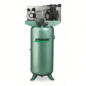 DESCRIPTION: (1) ELECTRIC AIR COMPRESSOR BRAND/MODEL: SPEEDAIRE #4B233 INFORMATION: 1-STAGE/HP: 2/4.9 CFM RETAIL$: $1548.15 EA SIZE: 26.25"L X 19"W X