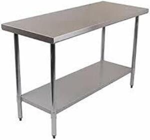 DESCRIPTION: (1) WORK TABLEBRAND/MODEL: JAMCOINFORMATION: STAINLESS STEELRETAIL$: $375.36 EASIZE: 30" X 72" X 36"QTY: 1