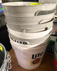 DESCRIPTION (6) COORS PLASTIC BAR BUCKETS. THIS LOT IS SOLD BY THE PIECE. LOCATION BAY 7 QUANTITY 6