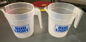 DESCRIPTION (1) LOT OF BUD LIGHT PLASTIC TABLE PITCHERS. THIS LOT IS ONE MONEY LOCATION BAY 7 QUANTITY 1