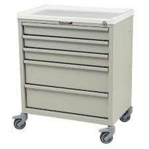 DESCRIPTION: (1) ECONOMY CART BRAND/MODEL: ALIMED INFORMATION: WHITE RETAIL$: $747.25 EA SIZE: 5 DRAWER QTY: 1