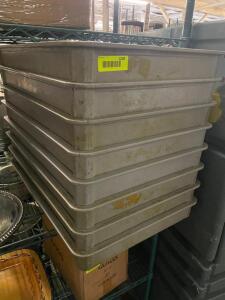 DESCRIPTION (8) GREY PLASTIC DOUGH BOXES. THIS LOT IS SOLD BY THE PIECE. LOCATION BAY 7 QUANTITY 8