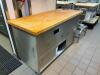 72" X 30" BUTCHER BLOCK CHEF TABLE W/ STAINLESS STORAGE BASE - 2