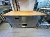 72" X 30" BUTCHER BLOCK CHEF TABLE W/ STAINLESS STORAGE BASE - 4