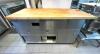 72" X 30" BUTCHER BLOCK CHEF TABLE W/ STAINLESS STORAGE BASE - 6