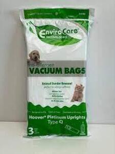 DESCRIPTION: (7) BAGS OF (3) ANTI ALLERGEN VACUUM BAGS BRAND/MODEL: ENVIROCARE #A890 RETAIL$: $16.95 EA QTY: 7