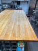 120" X 30" BUTCHER BLOCK CHEF TABLE W/ STAINLESS STORAGE BASE - 11