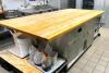 120" X 30" BUTCHER BLOCK CHEF TABLE W/ STAINLESS STORAGE BASE - 2