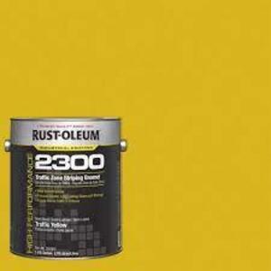 DESCRIPTION: (1) TRAFFIC ZONE STRIPING PAINT BRAND/MODEL: RUST-OLEUM #2300 INFORMATION: TRAFFIC YELLO RETAIL$: $73.32 EA SIZE: 1 GALLON QTY: 1