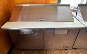 DESCRIPTION: TRUE 60" SANDWICH PREP TOP COOLER. BRAND / MODEL: TRUE TSSU-60-24M-B ADDITIONAL INFORMATION SN# 1-4179903, 115 VOLT, 1 PHASE LOCATION: RE