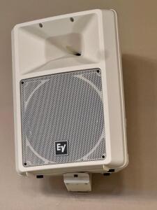 DESCRIPTION: EV SX300 LOUDSPEAKER W/ WALL MOUNT BRAND / MODEL: EV SX-300 LOCATION: MAIN HALL QTY: 1