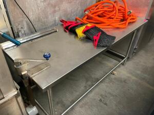 72" X 30" STAINLESS TABLE W/ MOUNTED CAN OPENER.