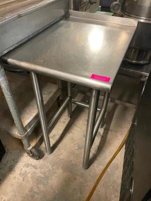 18" X 30" STAINLESS TABLE W/ 2" BACK SPLASH