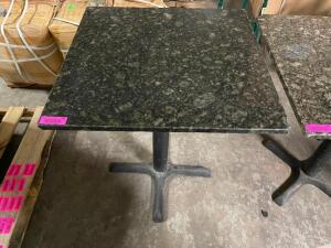 25.5" X 25.5" GRANITE TABLE TOP WITH BASE.