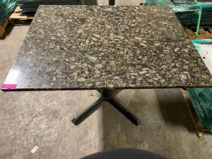 25.5" X 25.5" GRANITE TABLE TOP WITH BASE.